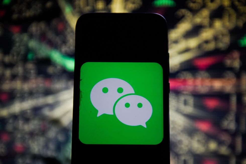 Photo of a phone's screen displaying the logo of ​China's super-app WeChat
