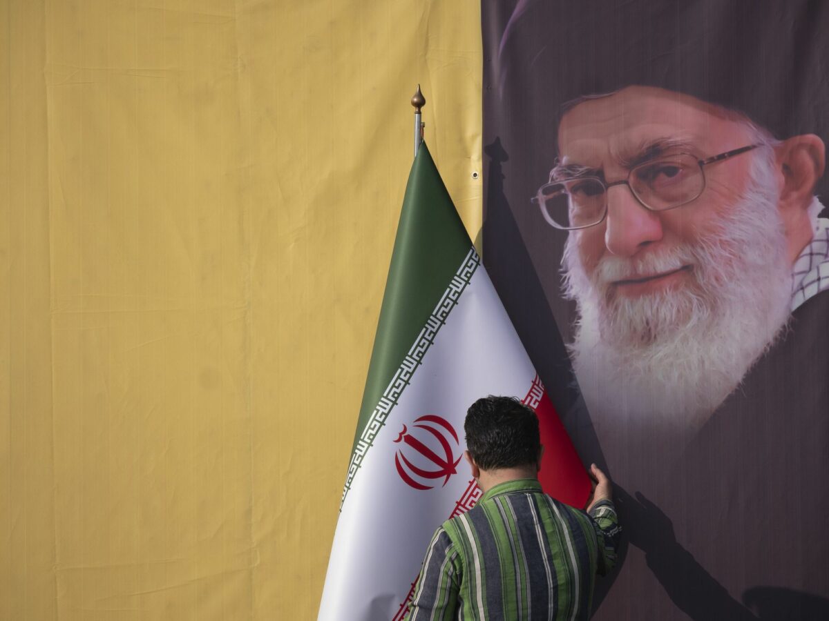 photo of a poster of ali khamenei