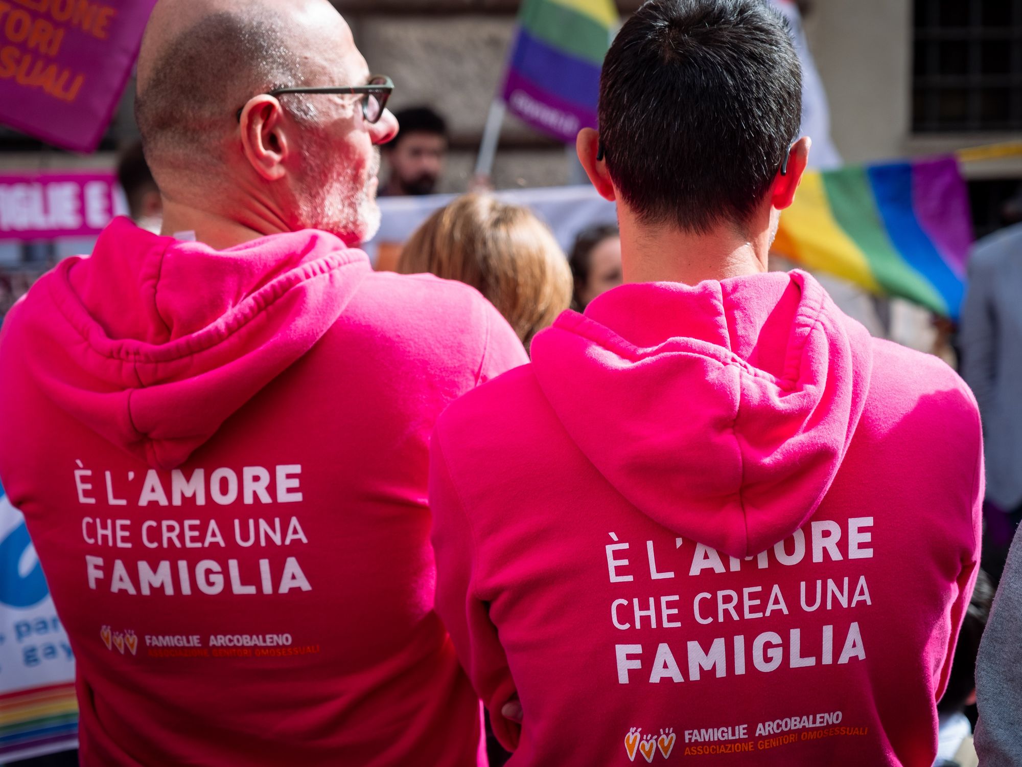 photo of a protest against the approval of the bill that will make surrogacy a universal crime for Italian citizens in Rome
