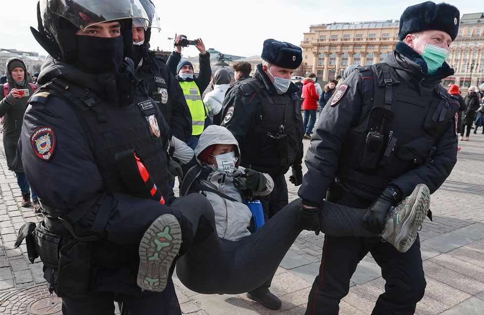 photo of a protest in moscow