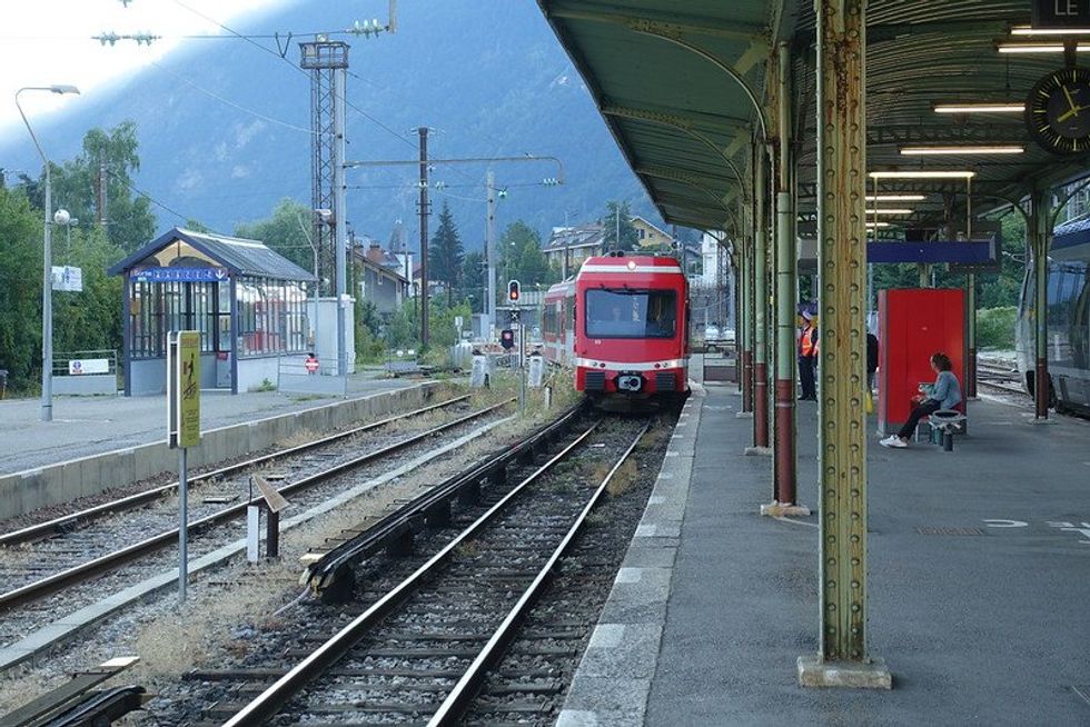 photo of a red train
