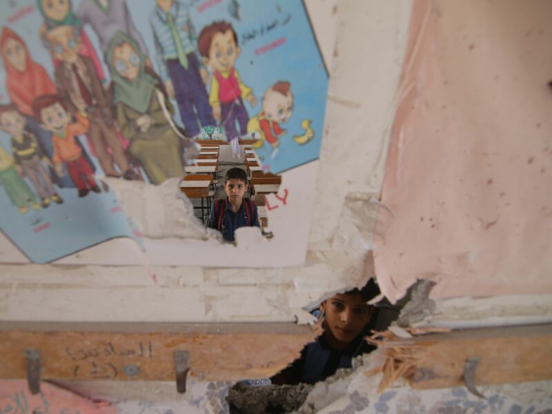 Photo of a school in Palestine run by the United Nations.