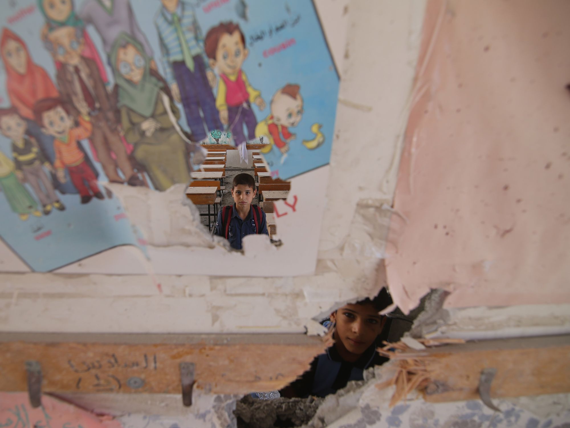 Photo of a school in Palestine run by the United Nations.