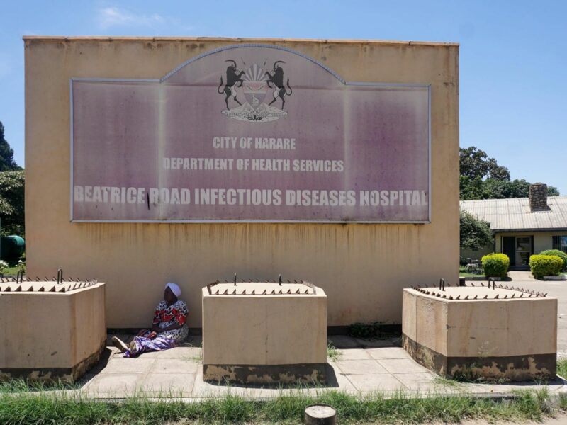 Photo of a sign outside Beatrice Road Infectious Diseases Hospital in Harare.