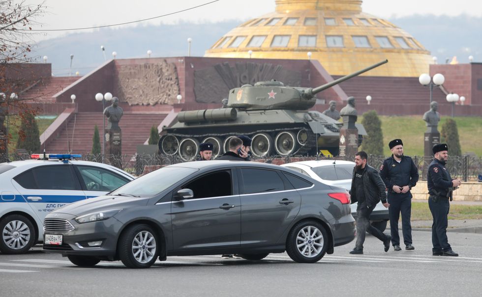 Photo of a traffic police car in the Druzhby Narodov Square