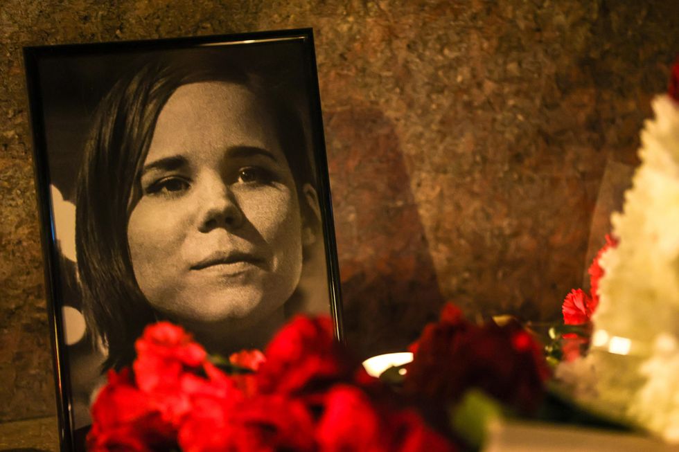 Photo of a tribute to late journalist Darya Dugina in Moscow