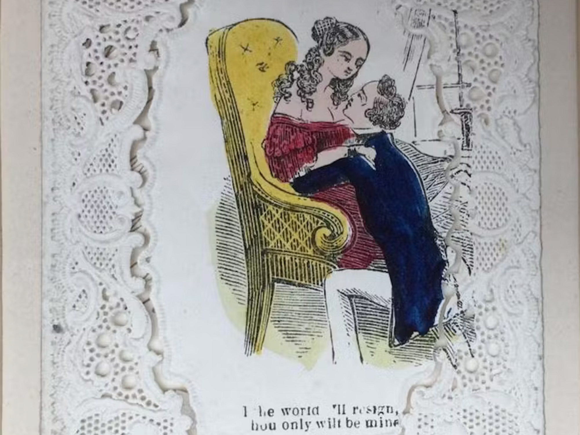Photo of a Valentine’s Day card produced sometime between 1860 and 1880.