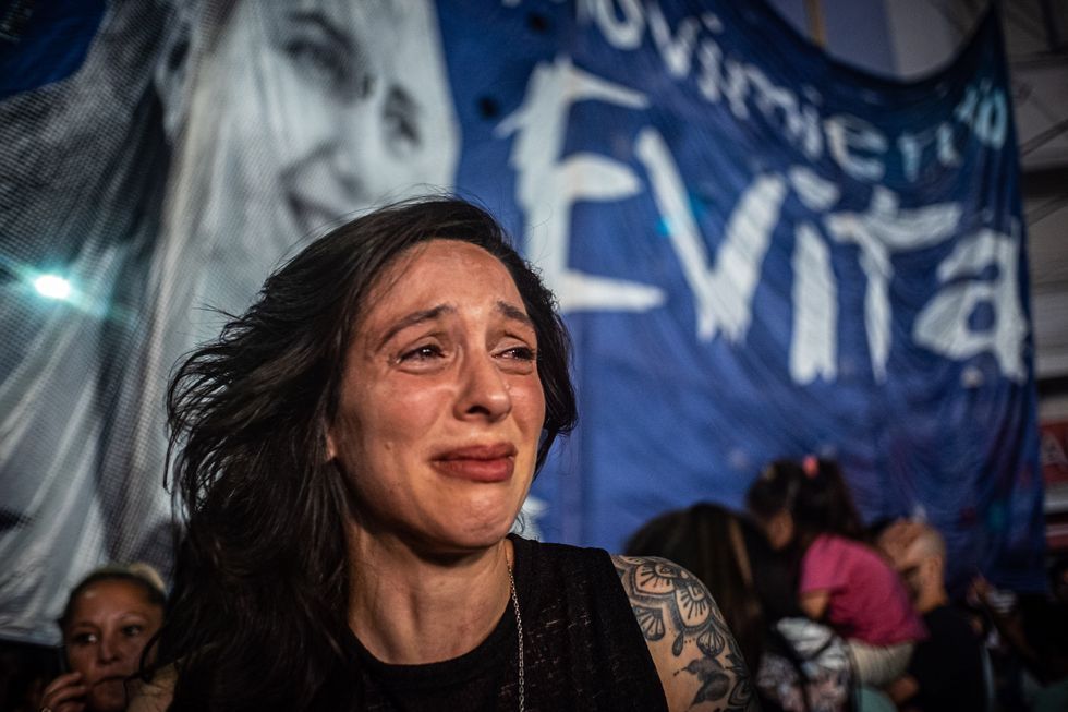 photo of a woman crying