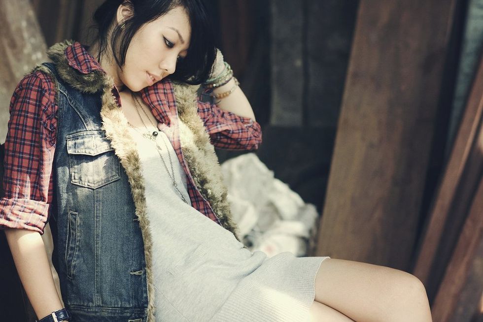 photo of a woman looking sad