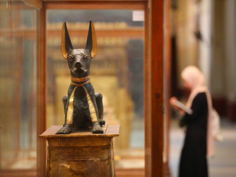 Photo of a woman visiting a museum in Cairo, Egypt