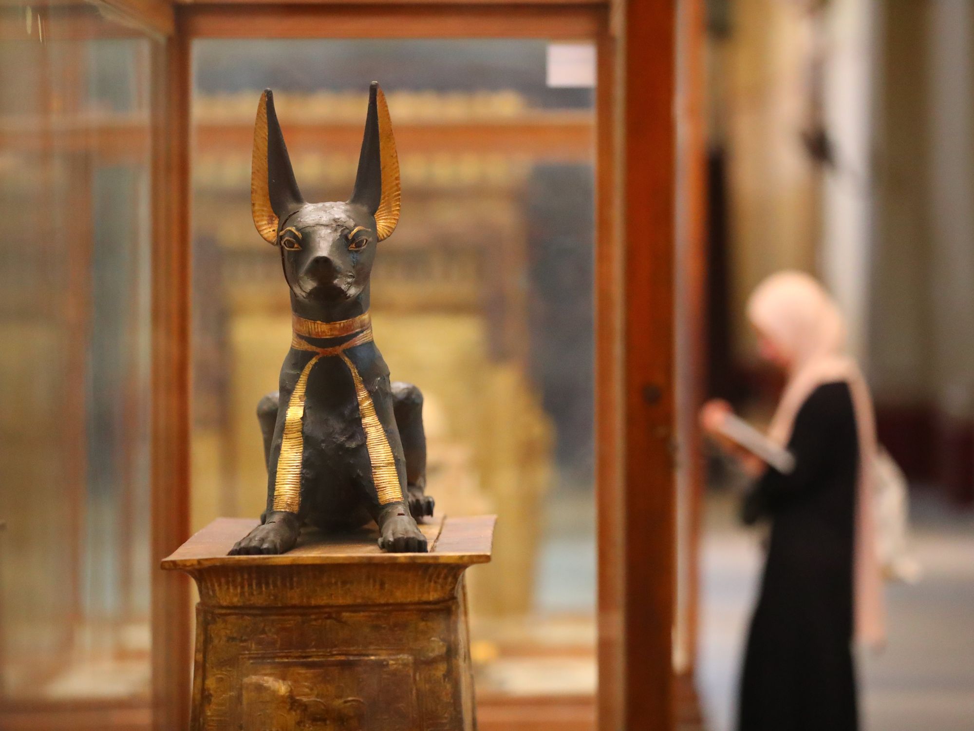 Photo of a woman visiting a museum in Cairo, Egypt