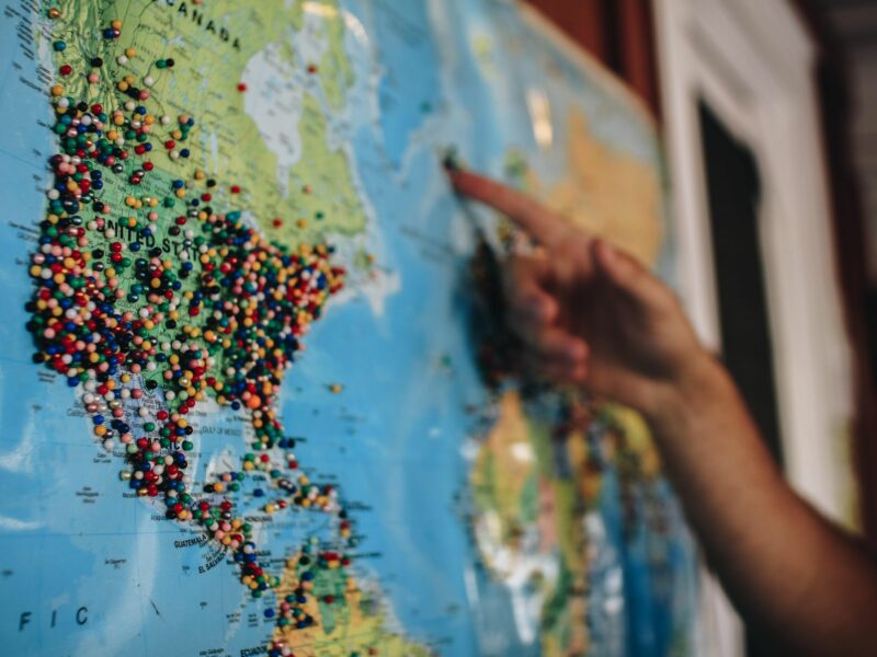 Photo of a world map