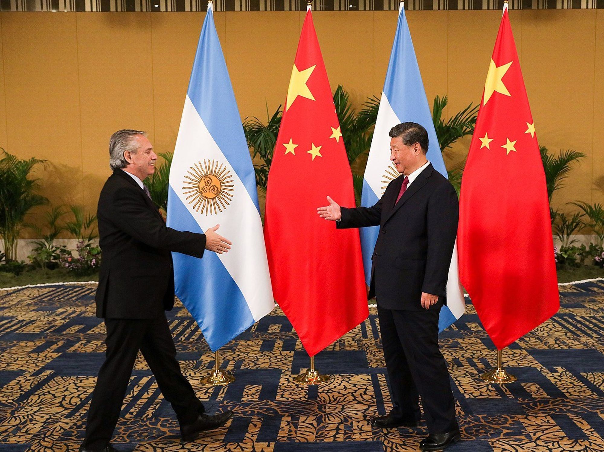 Photo of Alberto Fernández and Xi Jinping