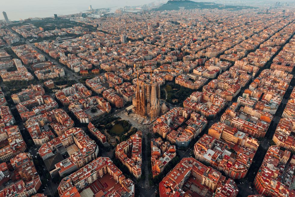 Photo of an aerial view of Barcelona