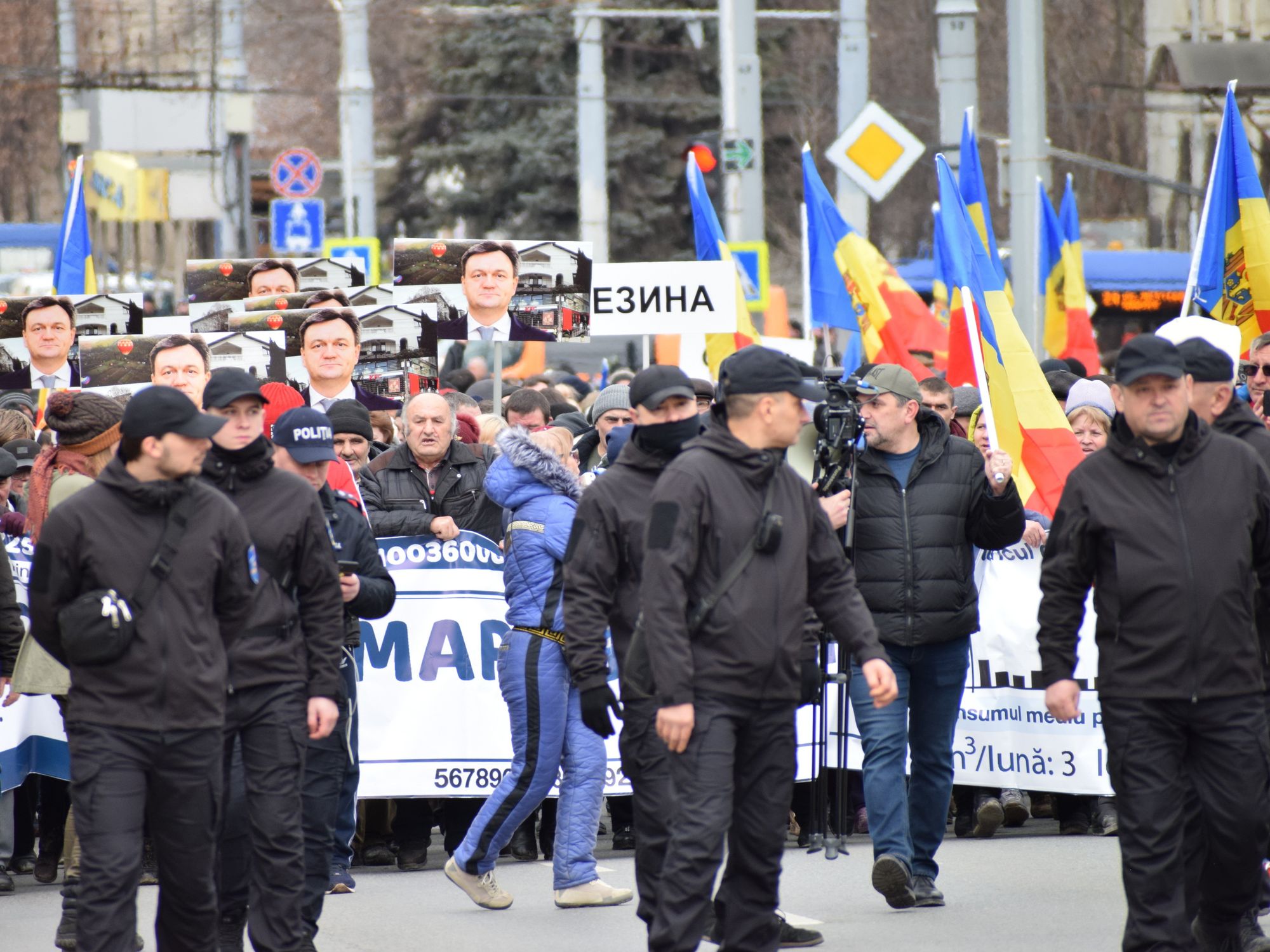 Photo of an anti-government protest last month in Chisinau led by the pro-Russian Sor party