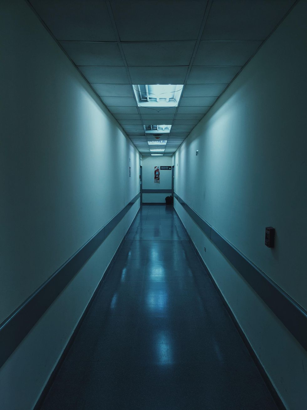 Photo of an empty hospital corridor