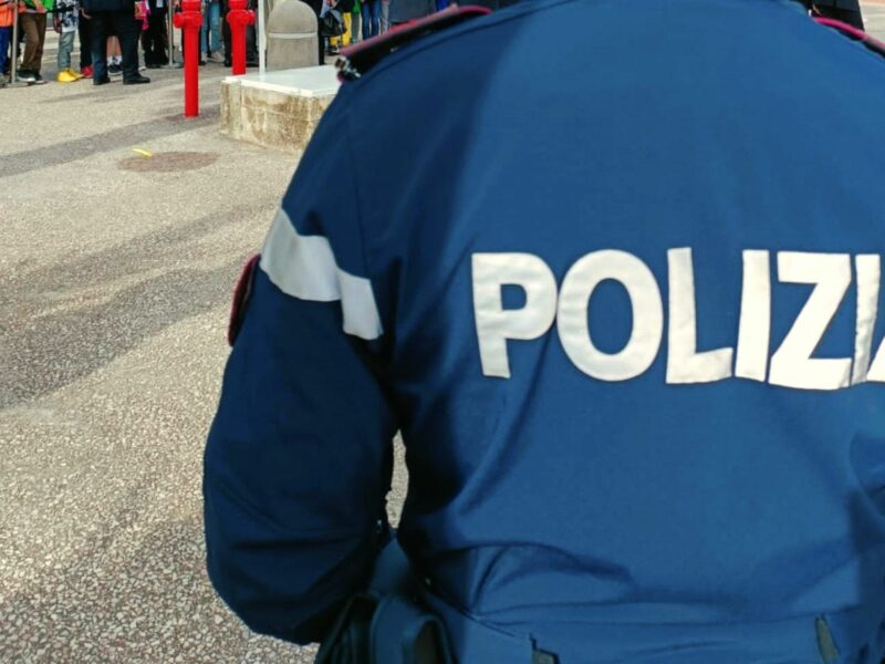 photo of an italian policeman from behind