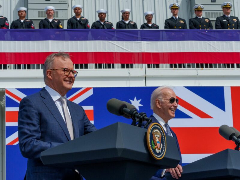 Photo of Anthony Albanese, Joe Biden and Rishi Sunak​ in San Diego