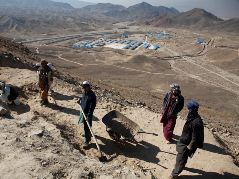 Photo of archeologists at work in Mes Ainak, south of Kabul, before Chinese state owned mining company MCC starts building a new project.