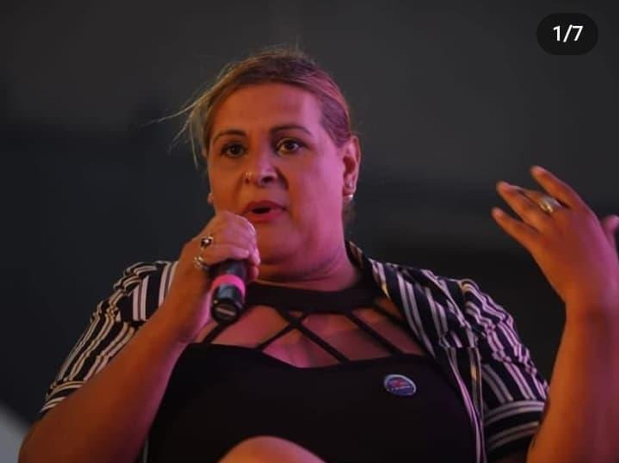 Photo of Argentine Alejandra Ironici speaking at an event