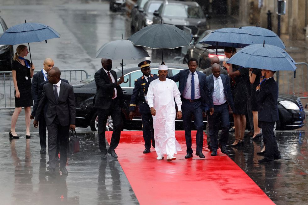 Photo of Chairman of the Transitional Military Council of Chad Mahamat Idriss Deby arriving in Paris in June 2023.