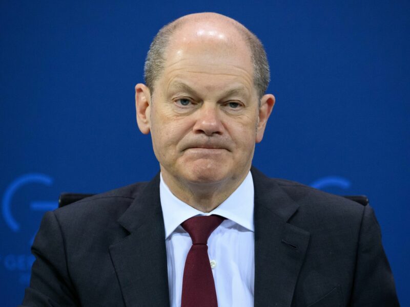 Photo of Chancellor Olaf Scholz (SPD) speaks at a press conference
