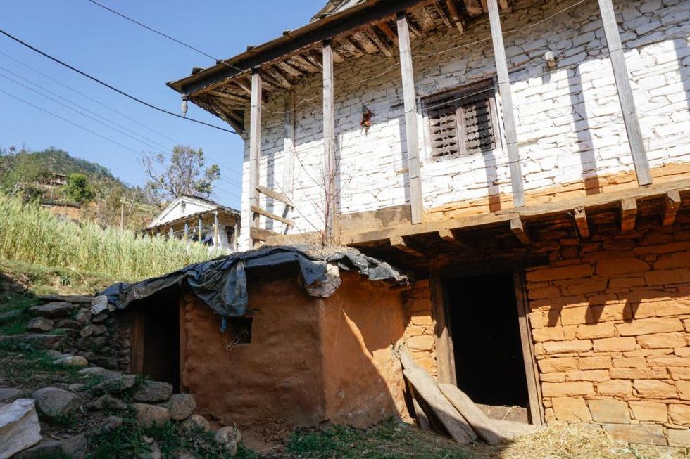Photo of chhaupadi hut rebuilt next to a home in Nepal.