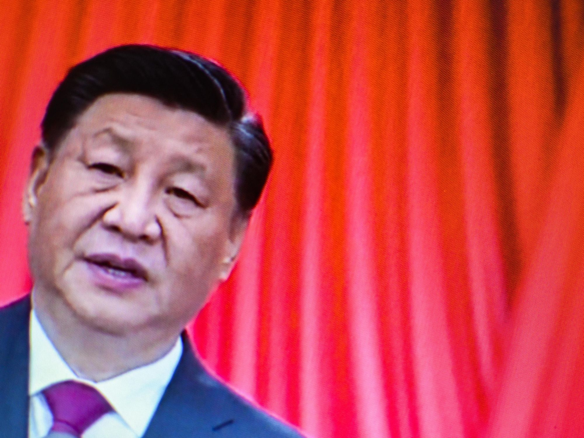 Photo of Chinese leader Xi Jinping giving a speech at the ​20th congress of the Chinese Communist Party