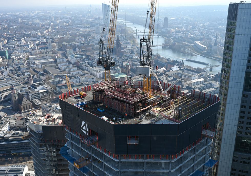 Photo of construction in the middle of Frankfurt