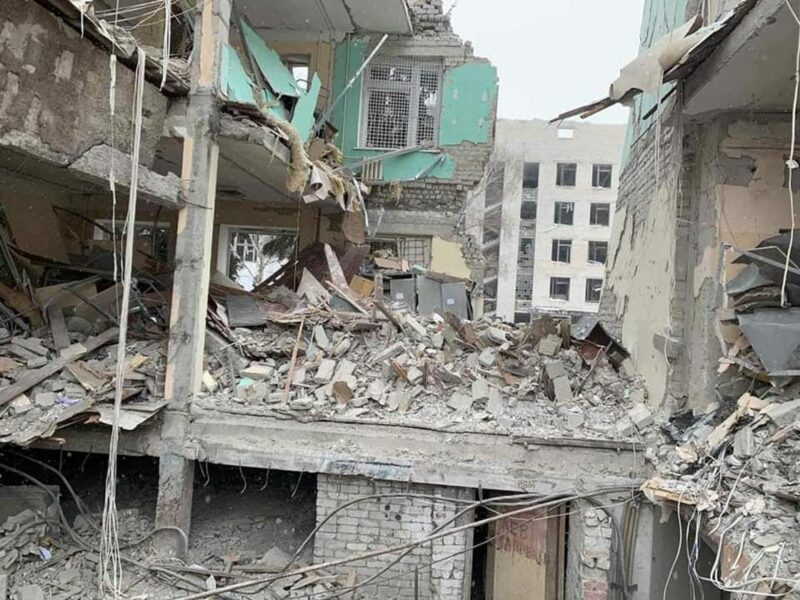 photo of destroyed buildings