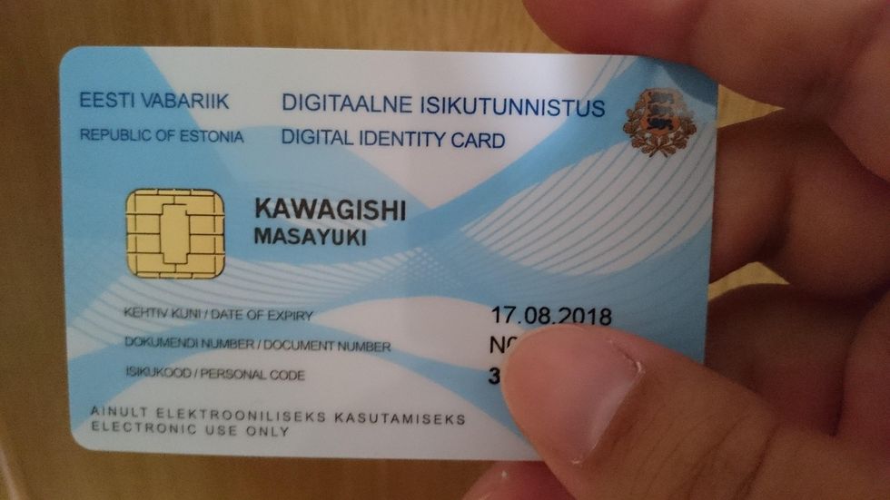 Photo of digital identity card of electronic residency in Estonia