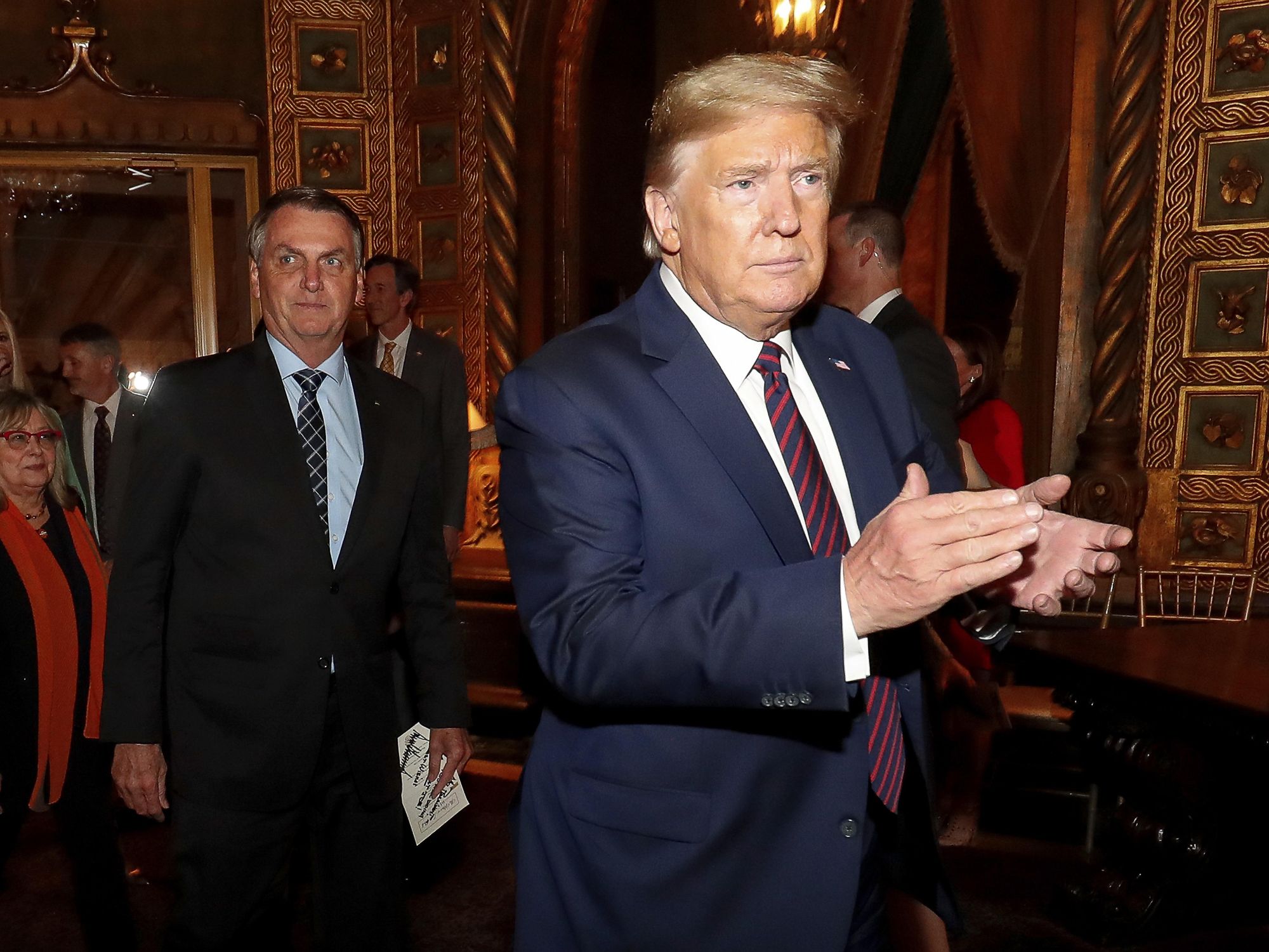 Photo of Donald Trump and Jair Bolsonaro at Mar a Lago resort in Florida on March 7, 2020​