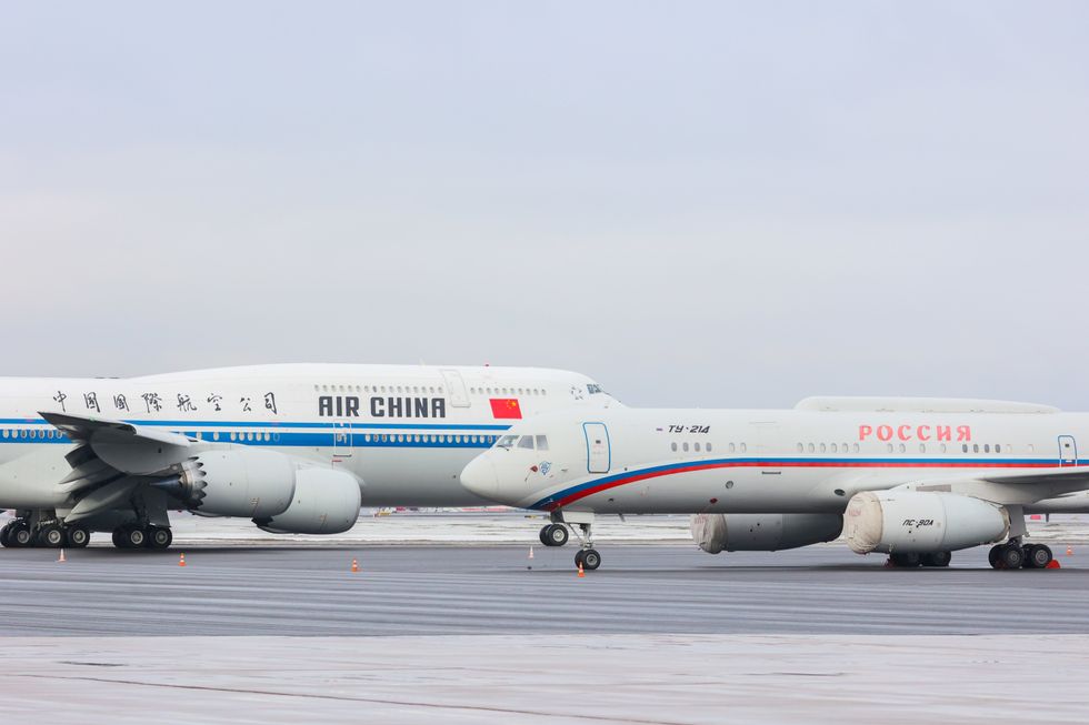 Photo of ​Chinese President Xi Jinping's plane at Vnukovo-2 airport in Moscow.