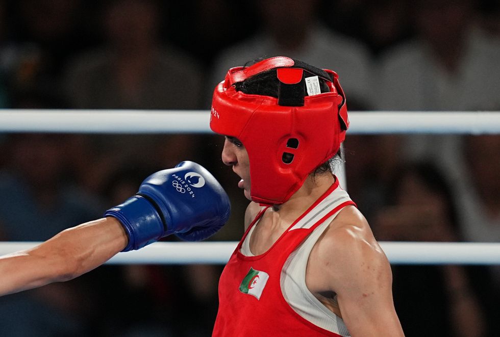 Photo of ​Imane Khelif during the women's final on Day 14 of the Olympic Games in Paris.