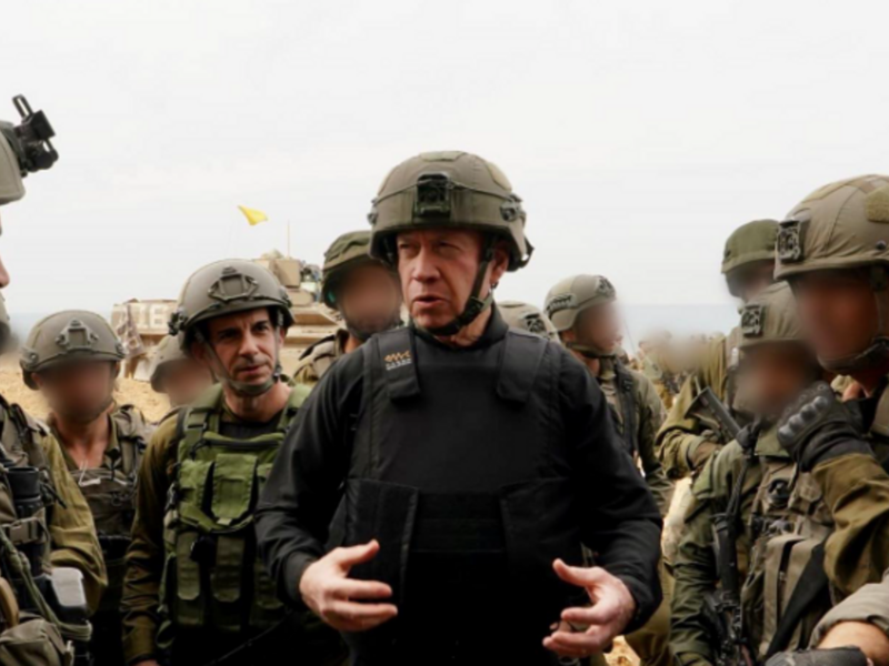 photo of ​Israeli Defense Minister Yoav Gallant with IDF troops on Sunday