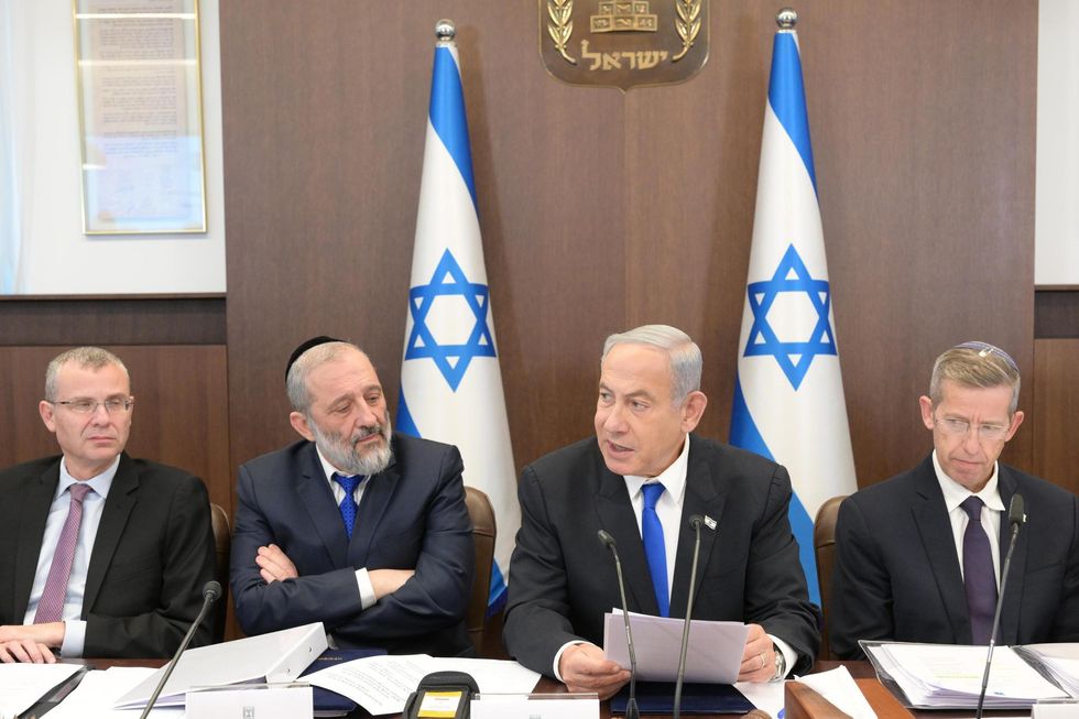 PHoto of ​Israeli Prime Minister Benjamin Netanyahu chairs a cabinet meeting in Jerusalem, on January 15,