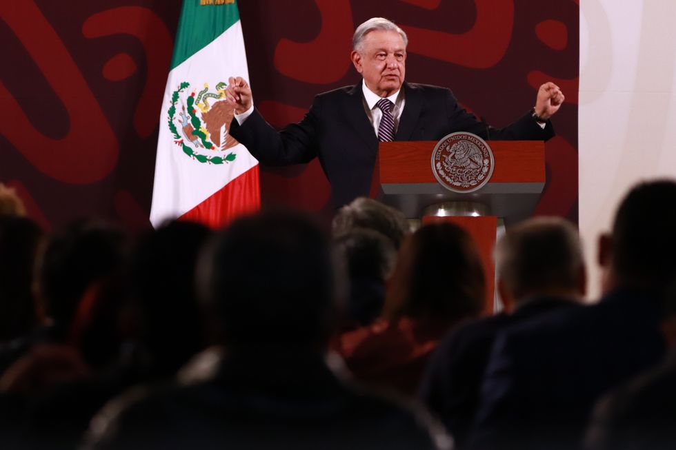Photo of ​Mexican President López Obrador at a briefing