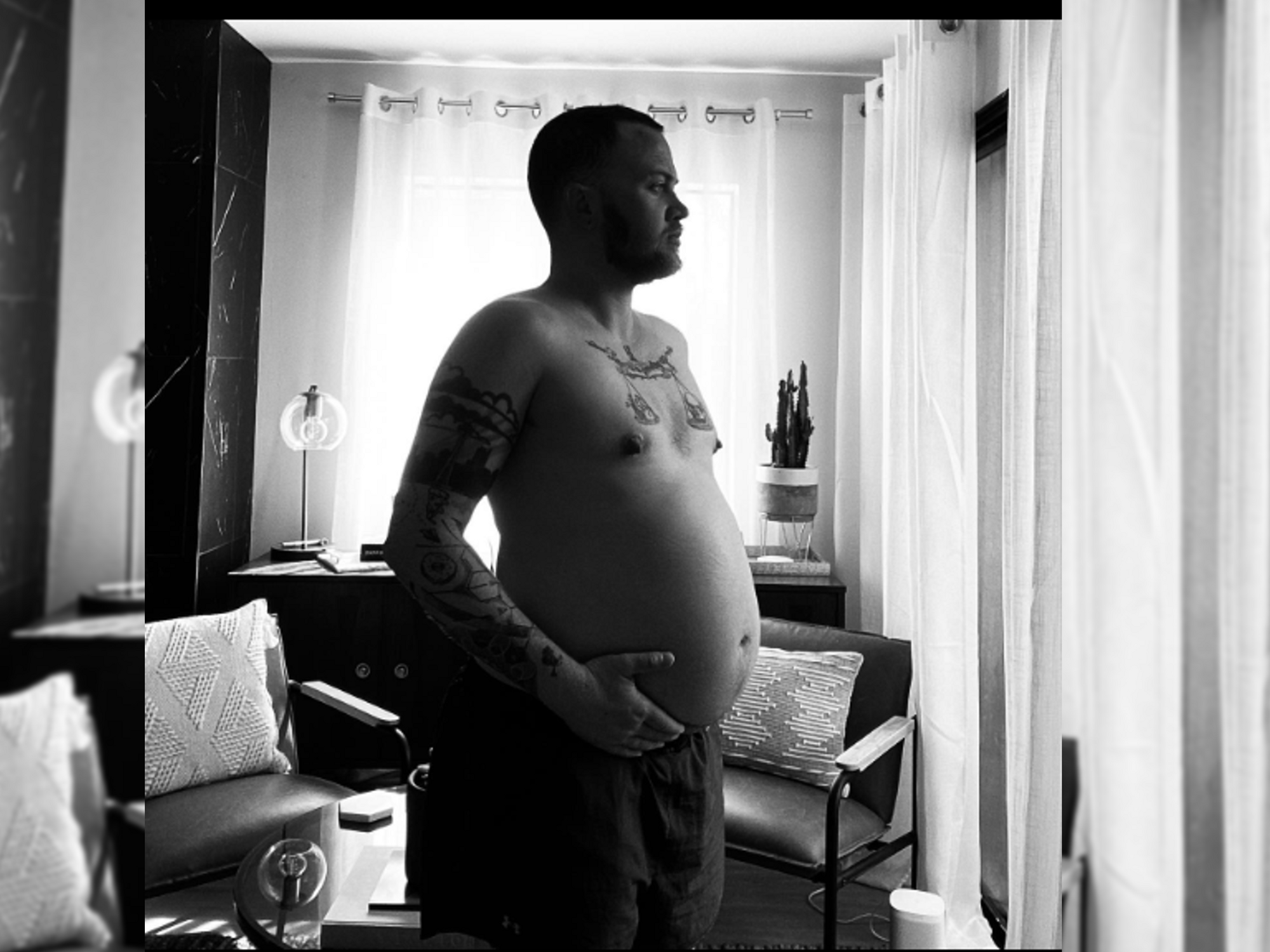Photo of ​transgender father Bennett Kaspar-Williams while pregnant