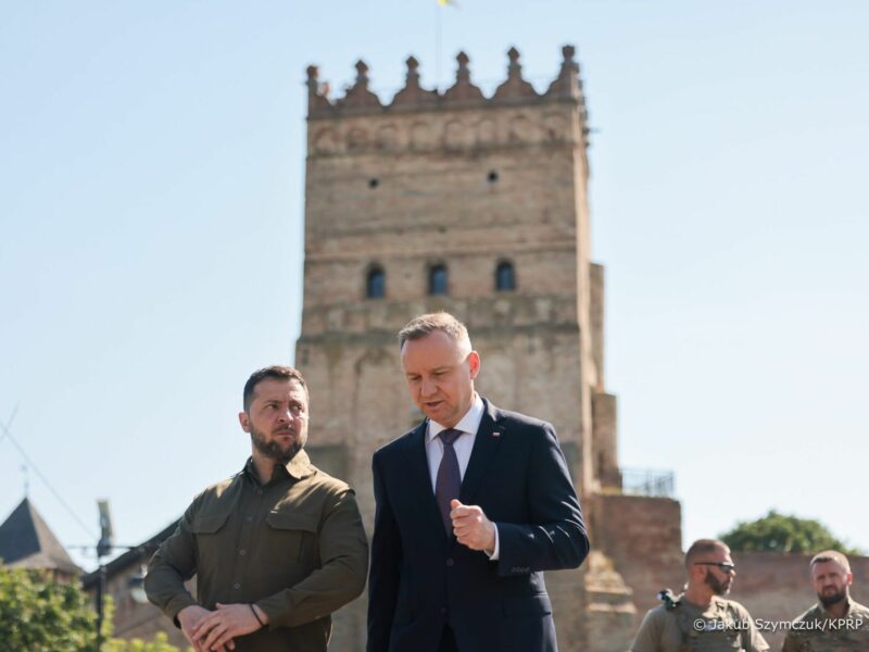 Photo of ​Ukrainian President Volodymyr Zelensky with Polish President Andrzej Duda in Lutsk, Ukraine, on July 9