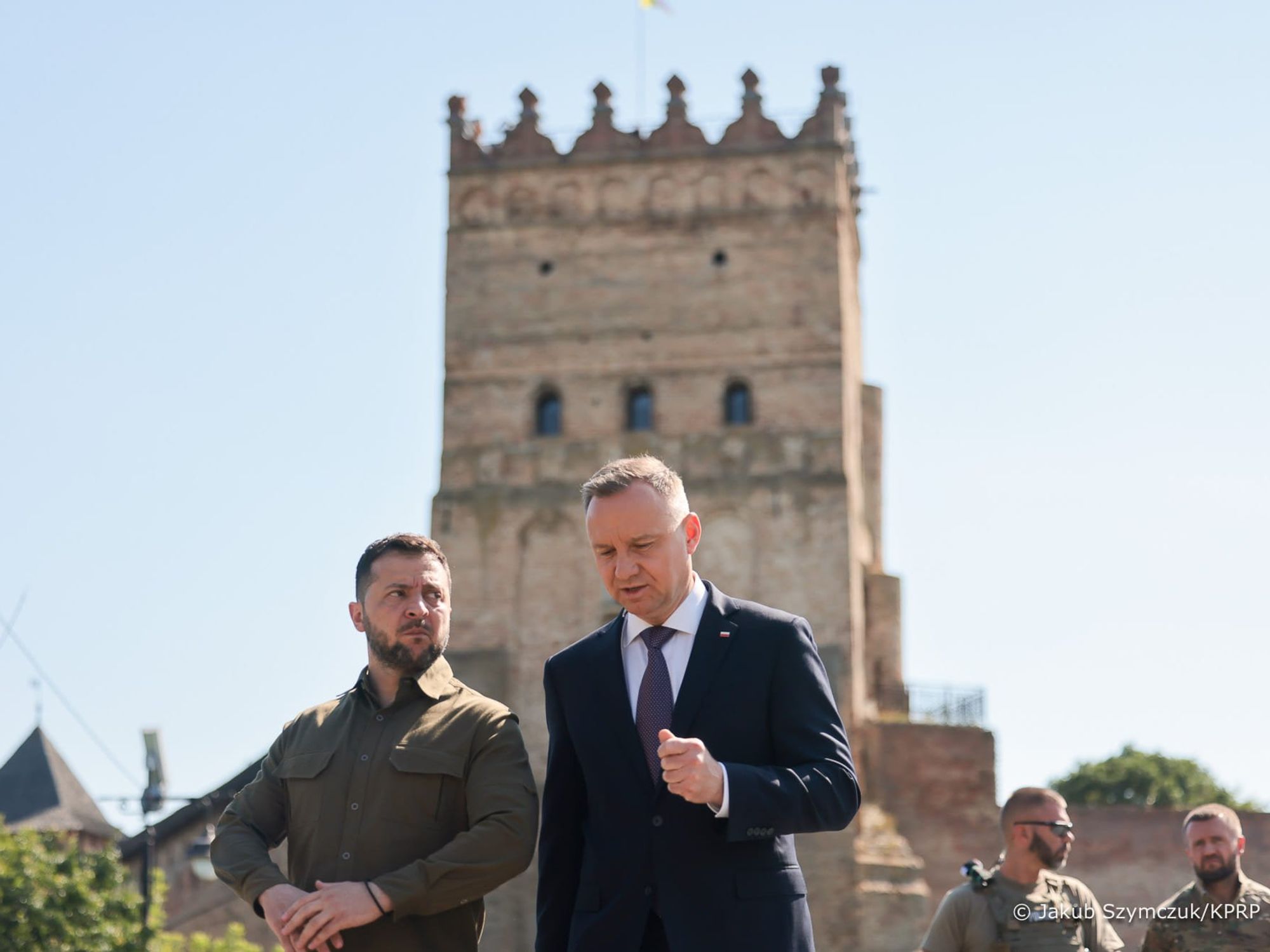 Photo of ​Ukrainian President Volodymyr Zelensky with Polish President Andrzej Duda in Lutsk, Ukraine, on July 9