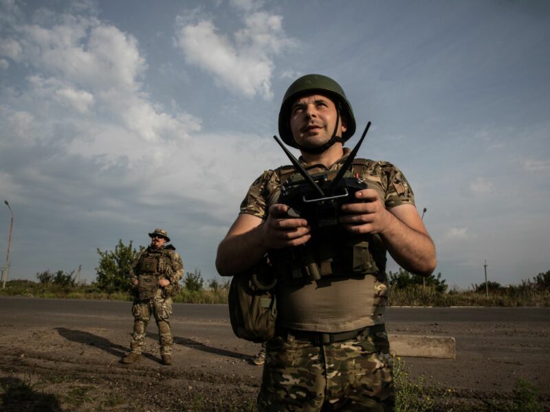 Photo of ​Ukrainian soldiers manning drones, like here on the Kherson front line.