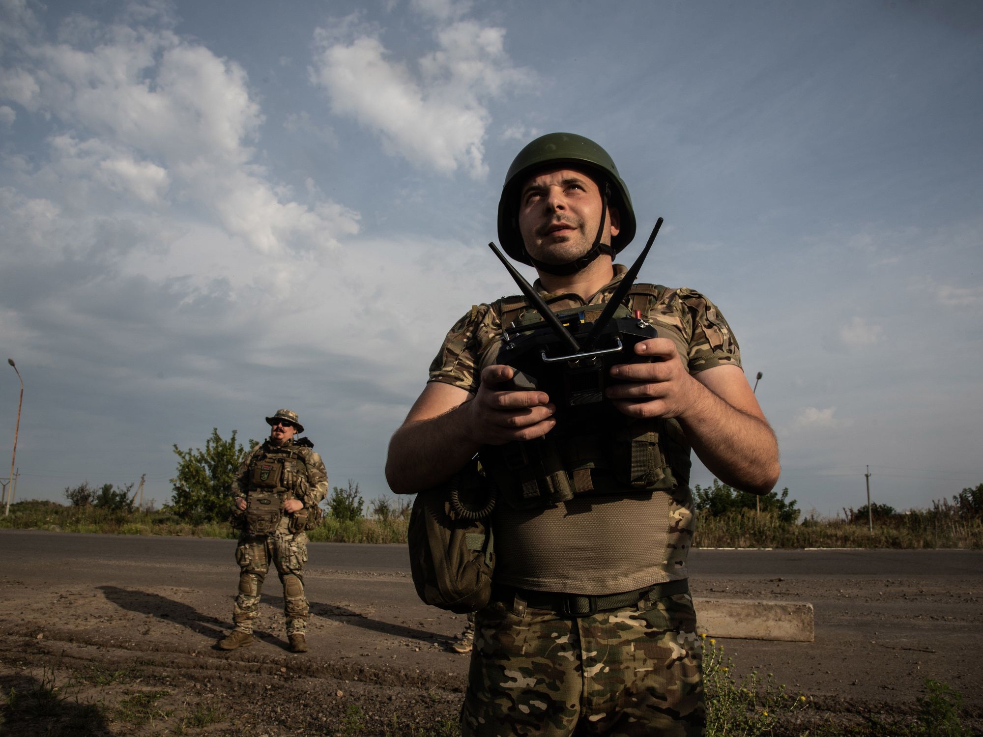 Photo of ​Ukrainian soldiers manning drones, like here on the Kherson front line.