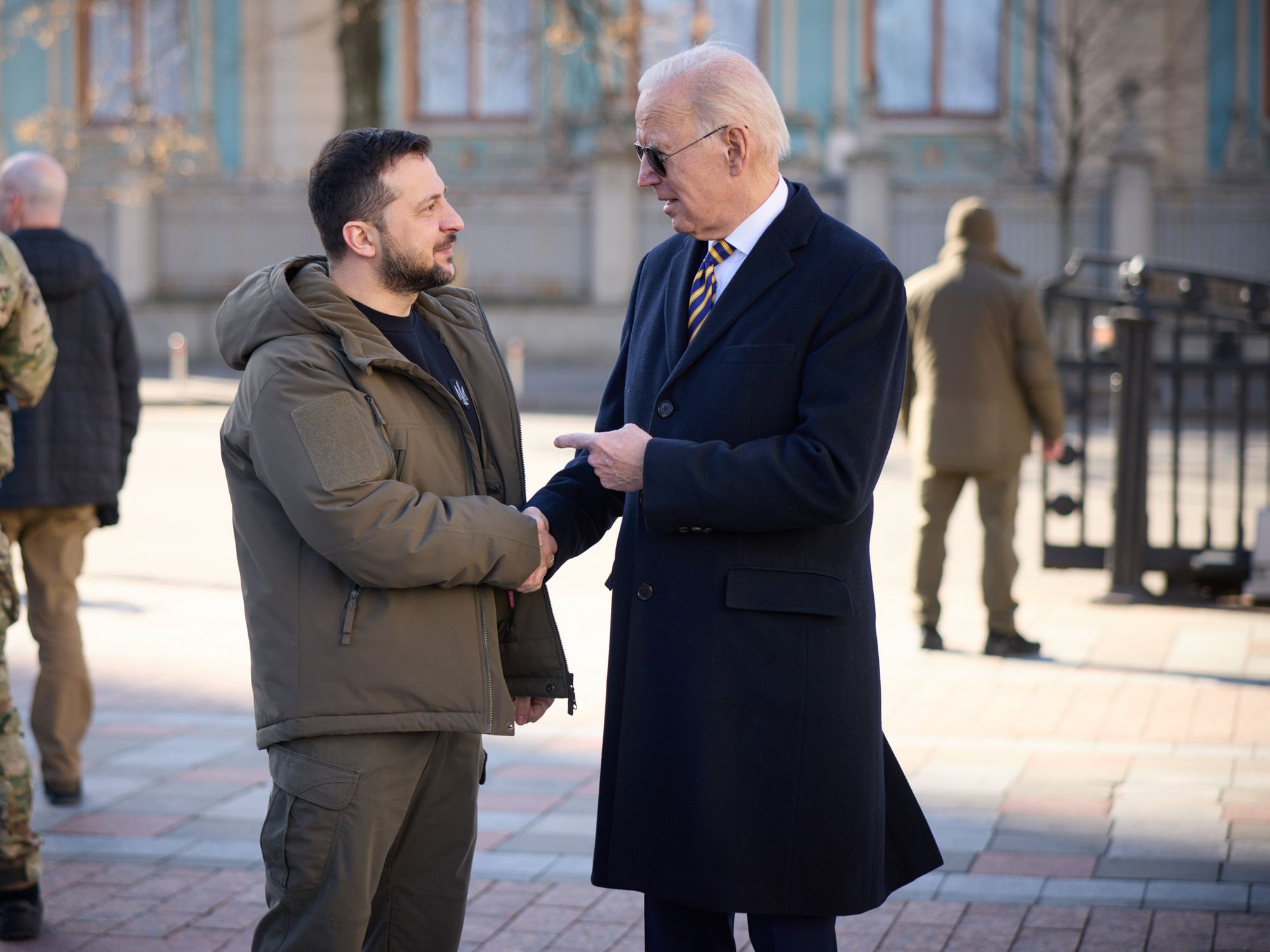Photo of ​Zelensky and Biden meeting in Kyiv on Feb. 20