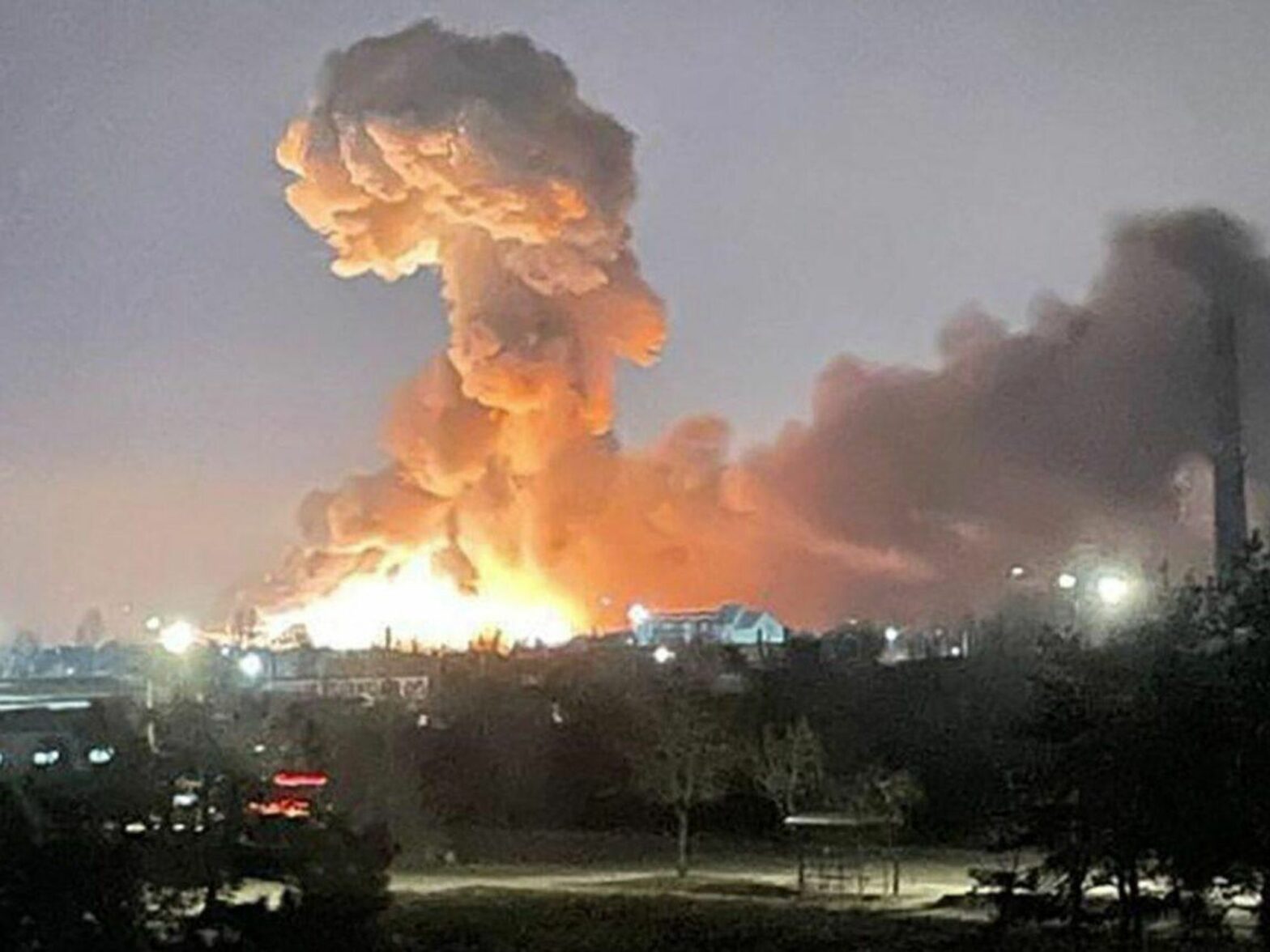 Photo of explosion of Russian attack on Ukraine