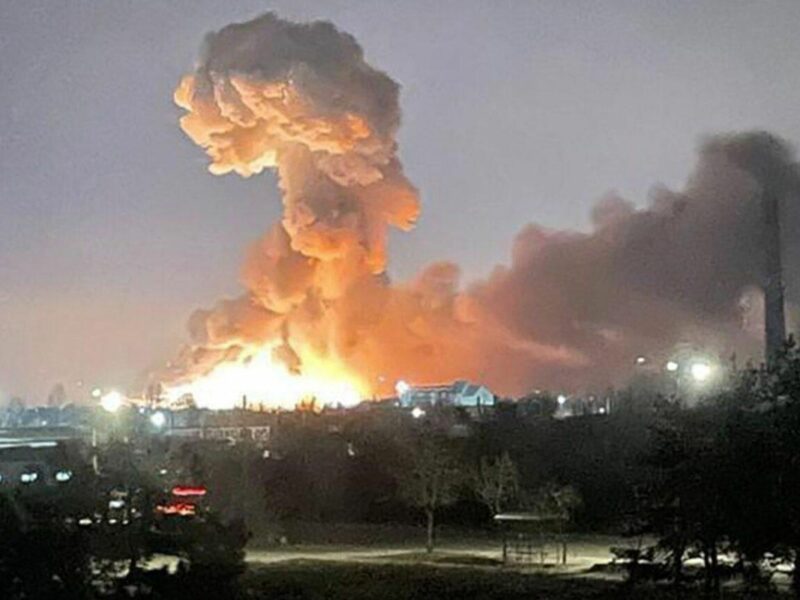 Photo of explosion of Russian attack on Ukraine