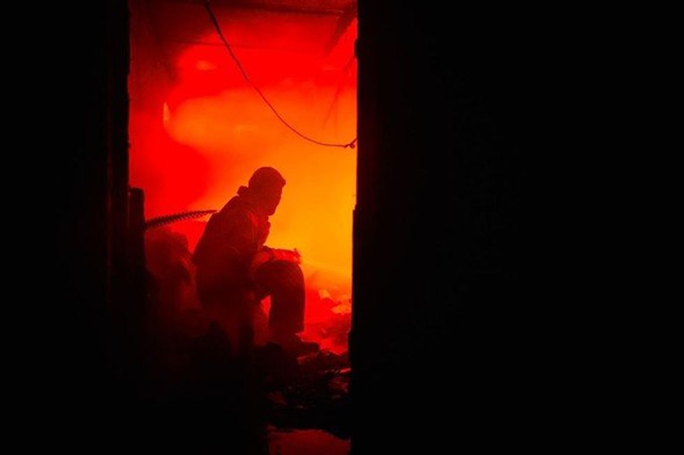 Photo of Fire In Bakhmut After Russian Shelling
