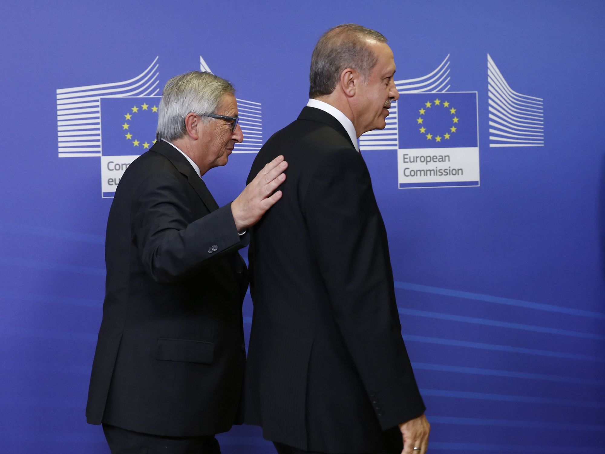 Photo of former European Commission President Jean-Claude Juncker Tayyip Erdogan at the European