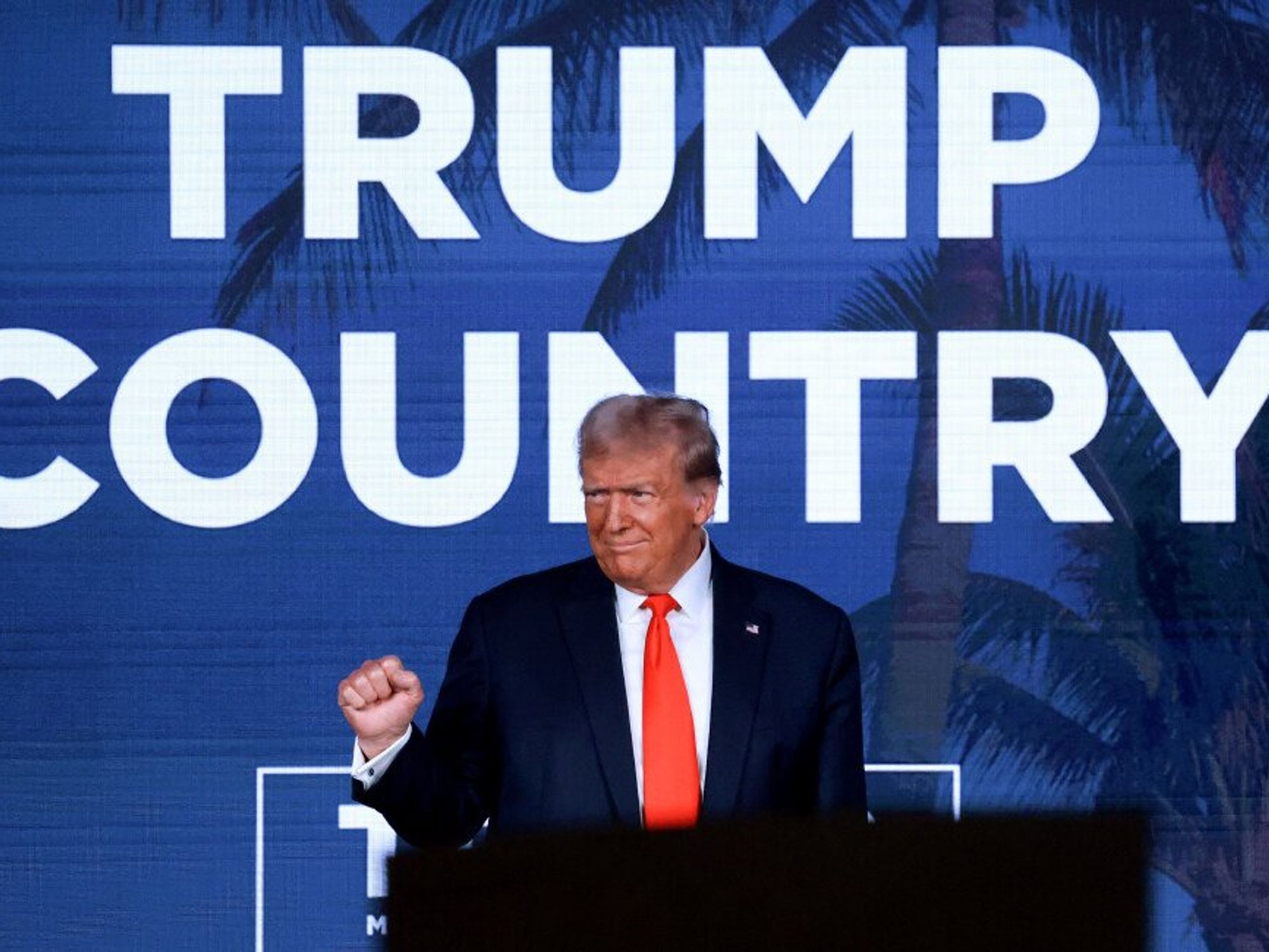 Photo of Former president Donald Trump at the Republican Party of Florida Freedom Summit