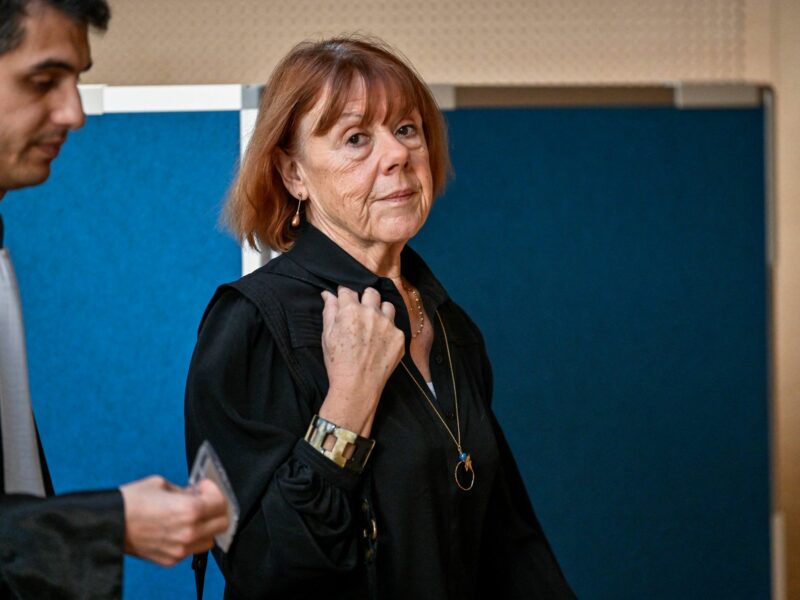 Photo of Gisele Pelicot and her lawyer Stephane Babonneau arriving at the Avignon courthouse on November 26