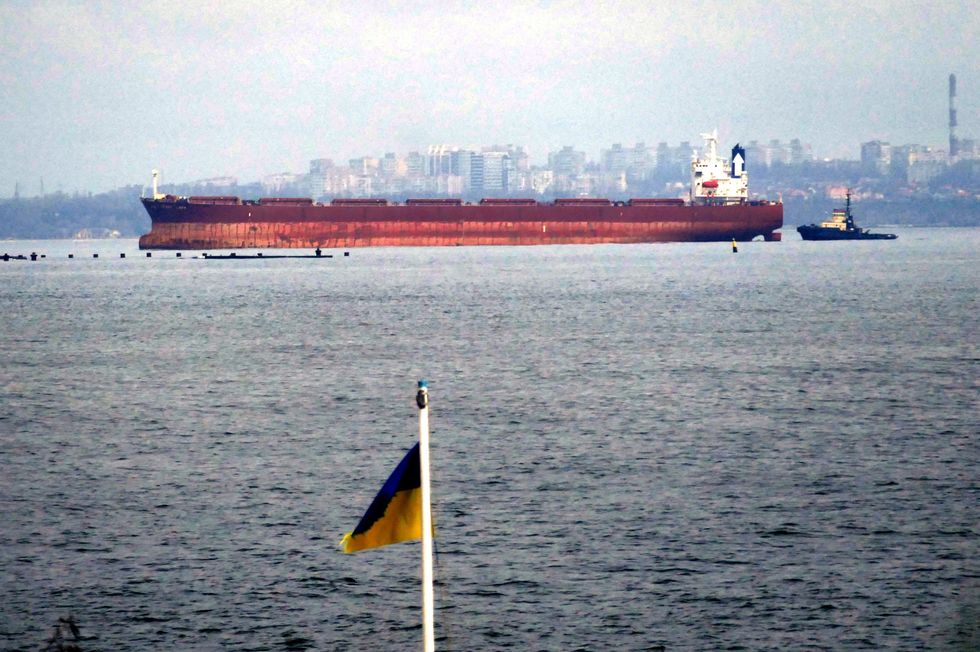 Photo of grain vessel arriving in Odesa in Ukraine